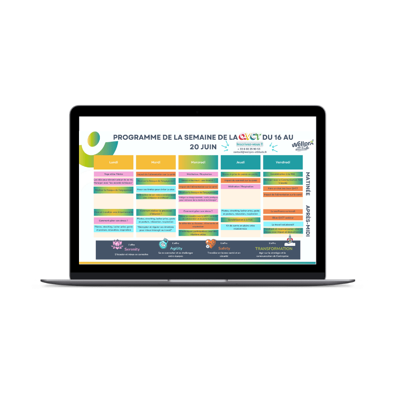 Planning de la Semaine de la QVCT 2025 avec Wellpro’attitude